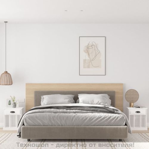 Нощни шкафчета, 2 бр, бял гланц, 43x36x50 см