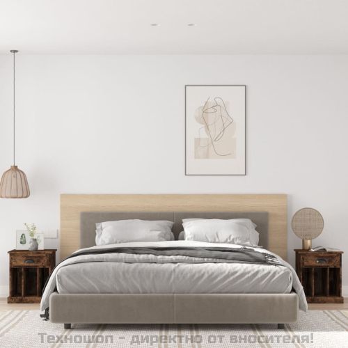 Нощни шкафчета 2 бр опушен дъб 43x36x50 см