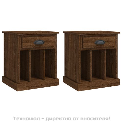 Нощни шкафчета, 2 бр, кафяв дъб, 43x36x50 см