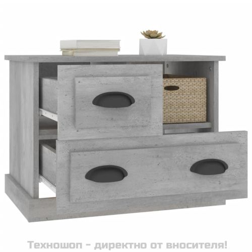Нощно шкафче, бетонно сиво, 60x39x45 см