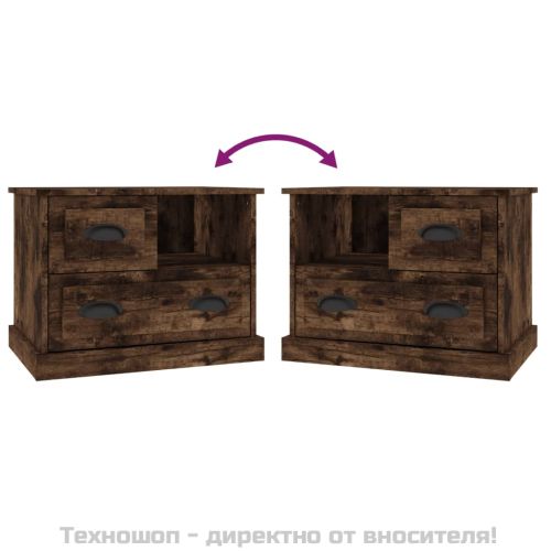 Нощно шкафче, опушен дъб, 60x39x45 см