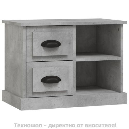 Нощно шкафче, бетонно сиво, 60x35,5x45 см