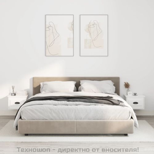 Нощни шкафчета за стенен монтаж, 2 бр, бели, 41,5x36x28 см