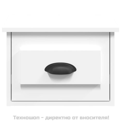 Нощни шкафчета за стенен монтаж, 2 бр, бели, 41,5x36x28 см