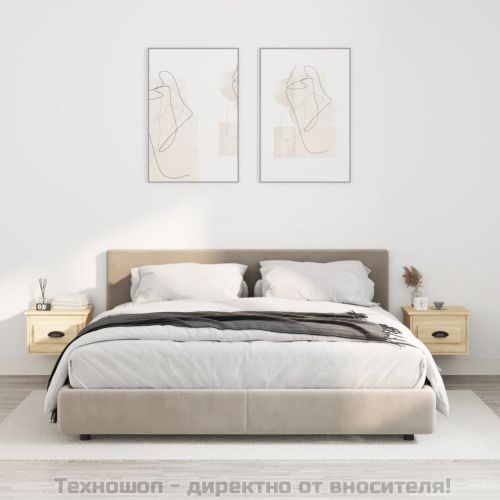 Нощни шкафчета за стенен монтаж 2 бр сонома дъб 41,5x36x28 см