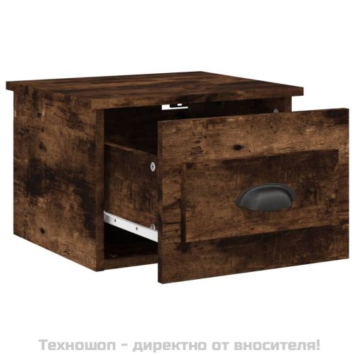 Нощни шкафчета за стенен монтаж, 2 бр, опушен дъб, 41,5x36x28см