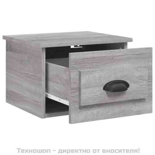 Нощно шкафче за стенен монтаж, сив сонома, 41,5x36x28 см