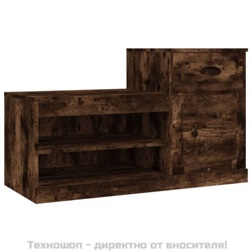 Шкаф за обувки, опушен дъб, 100x42x60 см, инженерно дърво