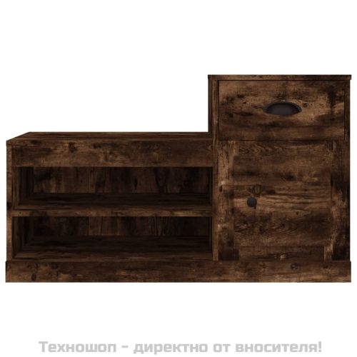 Шкаф за обувки, опушен дъб, 100x42x60 см, инженерно дърво