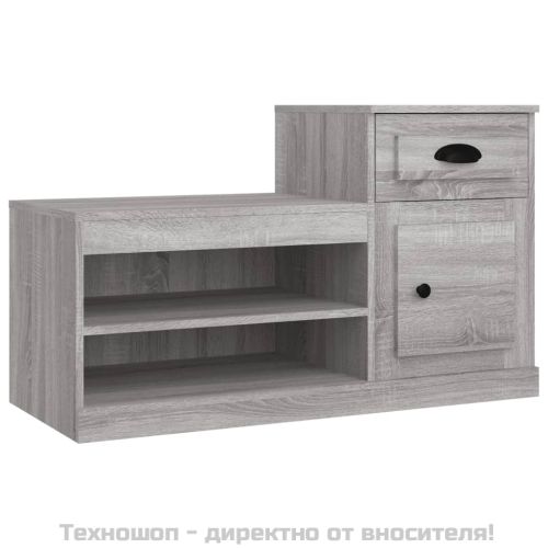 Шкаф за обувки, сив сонома, 100x42x60 см, инженерно дърво