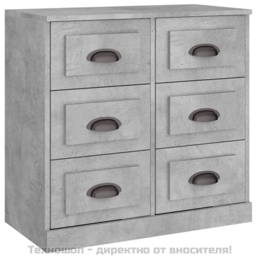 Сайдборд, бетонно сив, 70x35,5x67,5 см, инженерно дърво