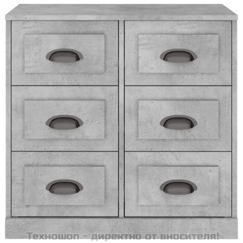 Сайдборд, бетонно сив, 70x35,5x67,5 см, инженерно дърво