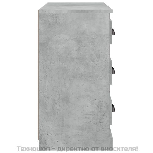Сайдборд, бетонно сив, 70x35,5x67,5 см, инженерно дърво