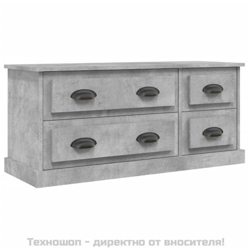 ТВ шкаф, бетонно сиво, 100x31,5x45 см, инженерно дърво