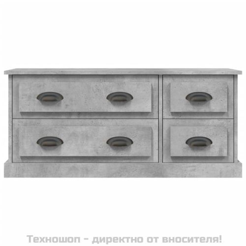 ТВ шкаф, бетонно сиво, 100x31,5x45 см, инженерно дърво