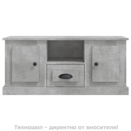 ТВ шкаф, бетонно сиво, 100x31,5x45 см, инженерно дърво