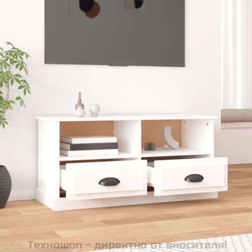 ТB шкаф, бял, 93x35,5x45 см, инженерно дърво