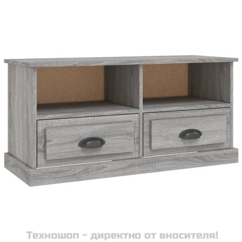 ТВ шкаф, сив сонома, 93x35,5x45 см, инженерно дърво