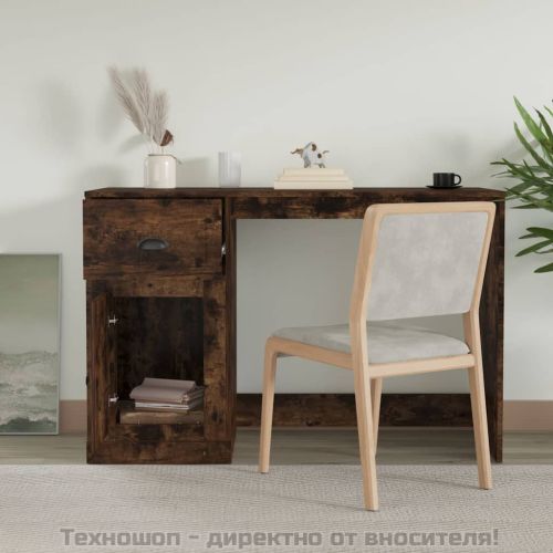 Бюро с чекмедже, опушен дъб, 115x50x75 см, инженерно дърво