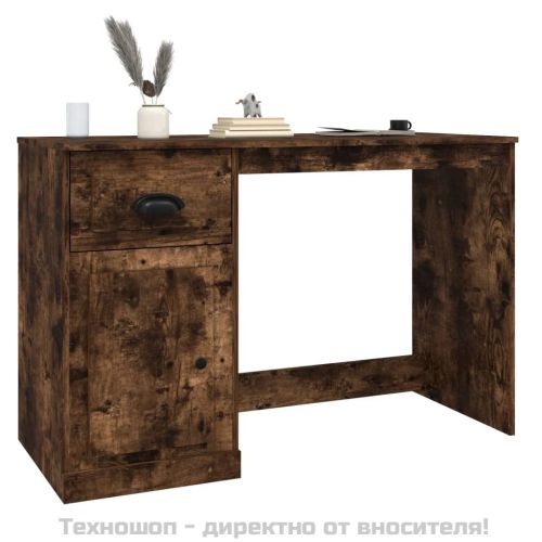 Бюро с чекмедже, опушен дъб, 115x50x75 см, инженерно дърво