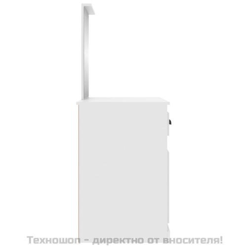 Тоалетка с огледало, бяла, 90x50x132,5 см, инженерно дърво