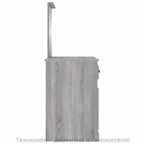 Тоалетка с огледало сив сонома 90x50x132,5 см инженерно дърво