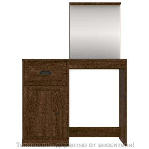 Тоалетка с огледало, Кафяв дъб, 90x50x132,5 см, инженерно дърво
