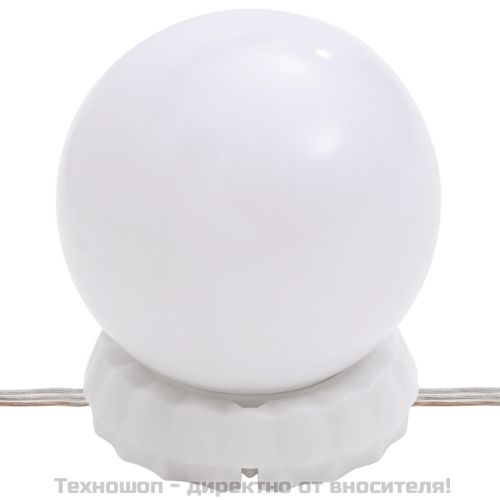 Тоалетка с LED, черно, 90x50x132,5 см, инженерно дърво