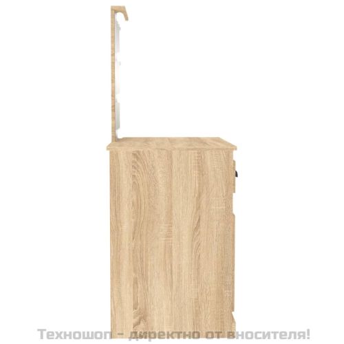 Тоалетка с LED сонома дъб 90x50x132,5 см инженерно дърво