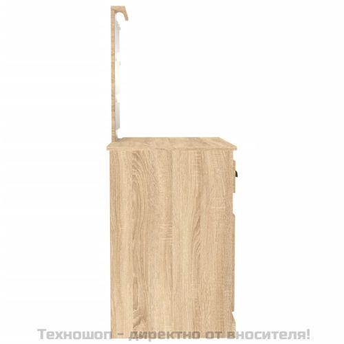 Тоалетка с LED сонома дъб 90x50x132,5 см инженерно дърво