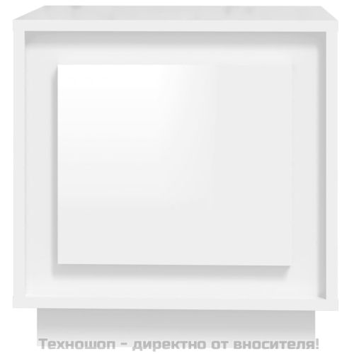 Нощни шкафчета, 2 бр, Бял гланц, 44x35x45 см, инженерно дърво