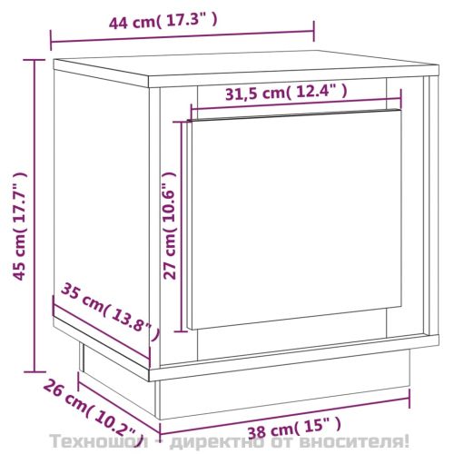 Нощни шкафчета, 2 бр, Бял гланц, 44x35x45 см, инженерно дърво