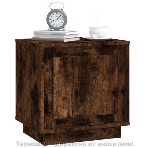 Нощни шкафчета 2, бр опушен дъб, 44x35x45 см, инженерно дърво