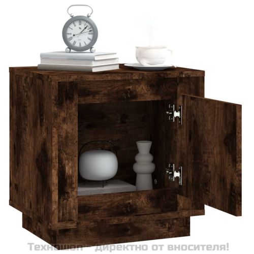 Нощни шкафчета 2, бр опушен дъб, 44x35x45 см, инженерно дърво