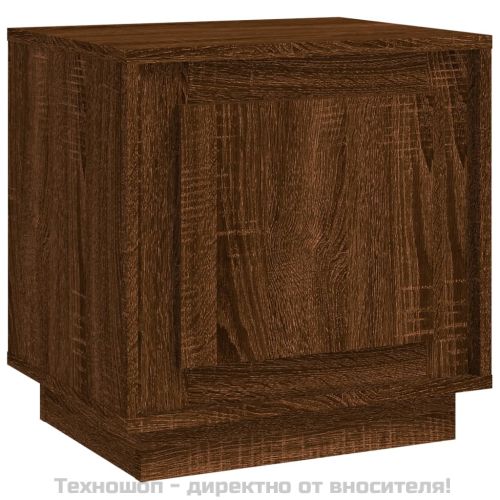 Нощно шкафче, кафяв дъб, 44x35x45 см, инженерно дърво
