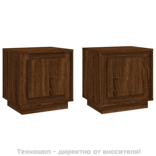 Нощни шкафчета, 2 бр, кафяв дъб, 44x35x45 см, инженерно дърво
