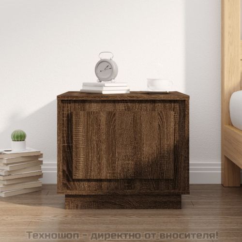 Кафе маса, кафяв дъб, 51x50x44 см, инженерно дърво