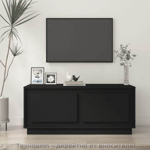 Маса за кафе, черна, 102x50x44 см, инженерно дърво