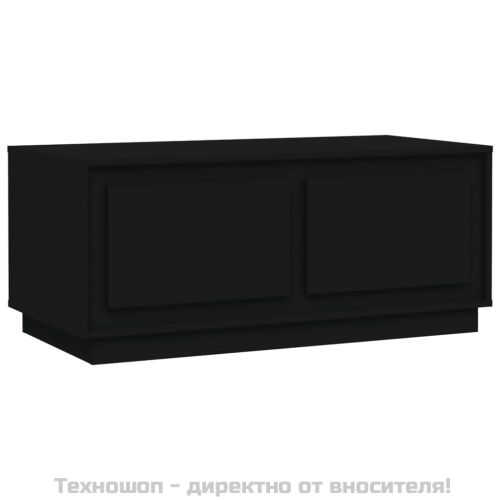 Маса за кафе, черна, 102x50x44 см, инженерно дърво