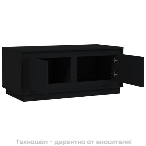 Маса за кафе, черна, 102x50x44 см, инженерно дърво