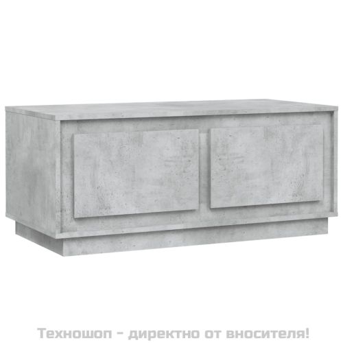 Маса за кафе, бетонно сива, 102x50x44 см, инженерно дърво