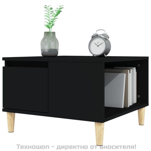Кафе маса, черна, 55x55x36,5 см, инженерно дърво