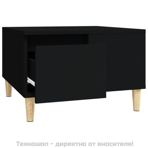 Кафе маса, черна, 55x55x36,5 см, инженерно дърво
