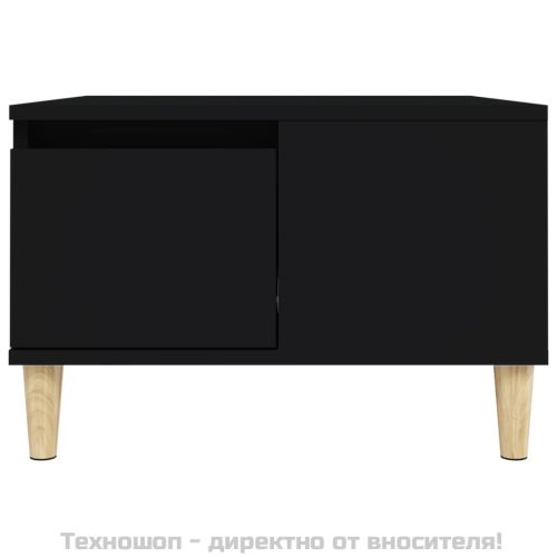 Кафе маса, черна, 55x55x36,5 см, инженерно дърво