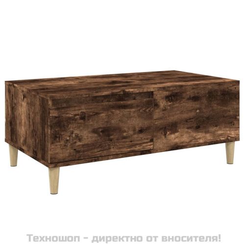 Кафе маса, опушен дъб, 90x50x36,5 см, инженерно дърво