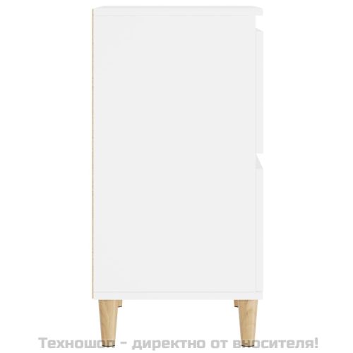 Сайдборд, бял, 60x35x70 см, инженерно дърво