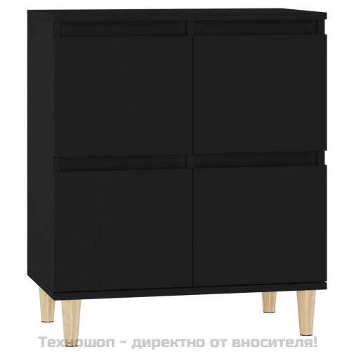 Сайдборд, черен, 60x35x70 см, инженерно дърво