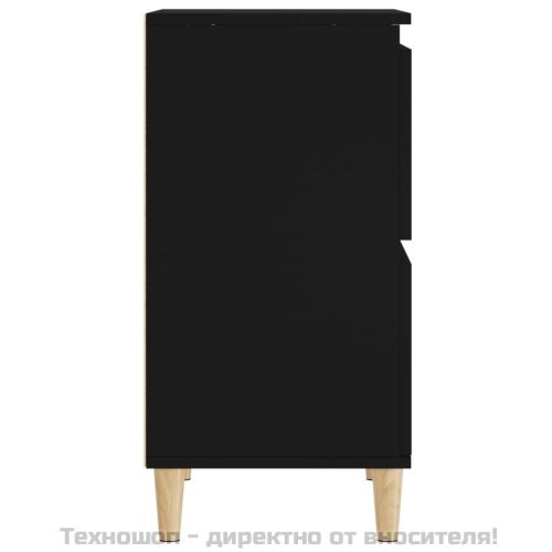 Сайдборд, черен, 60x35x70 см, инженерно дърво