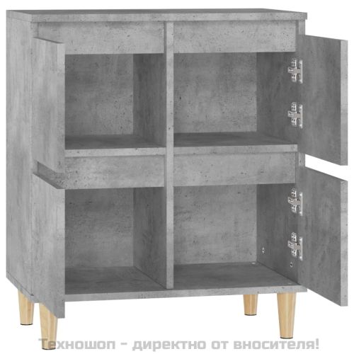 Сайдборд, бетонно сив, 60x35x70 см, инженерно дърво