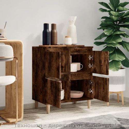 Сайдборд, опушен дъб, 60x35x70 см, инженерно дърво